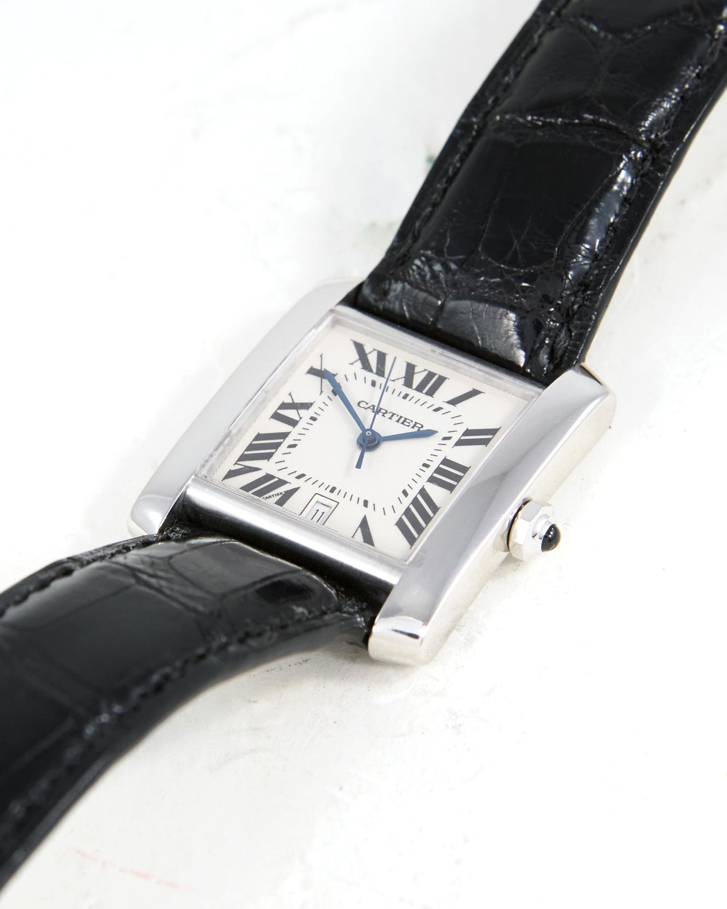 Cartier Tank Française Automatic in White Gold with Cartier Strap and Buckle