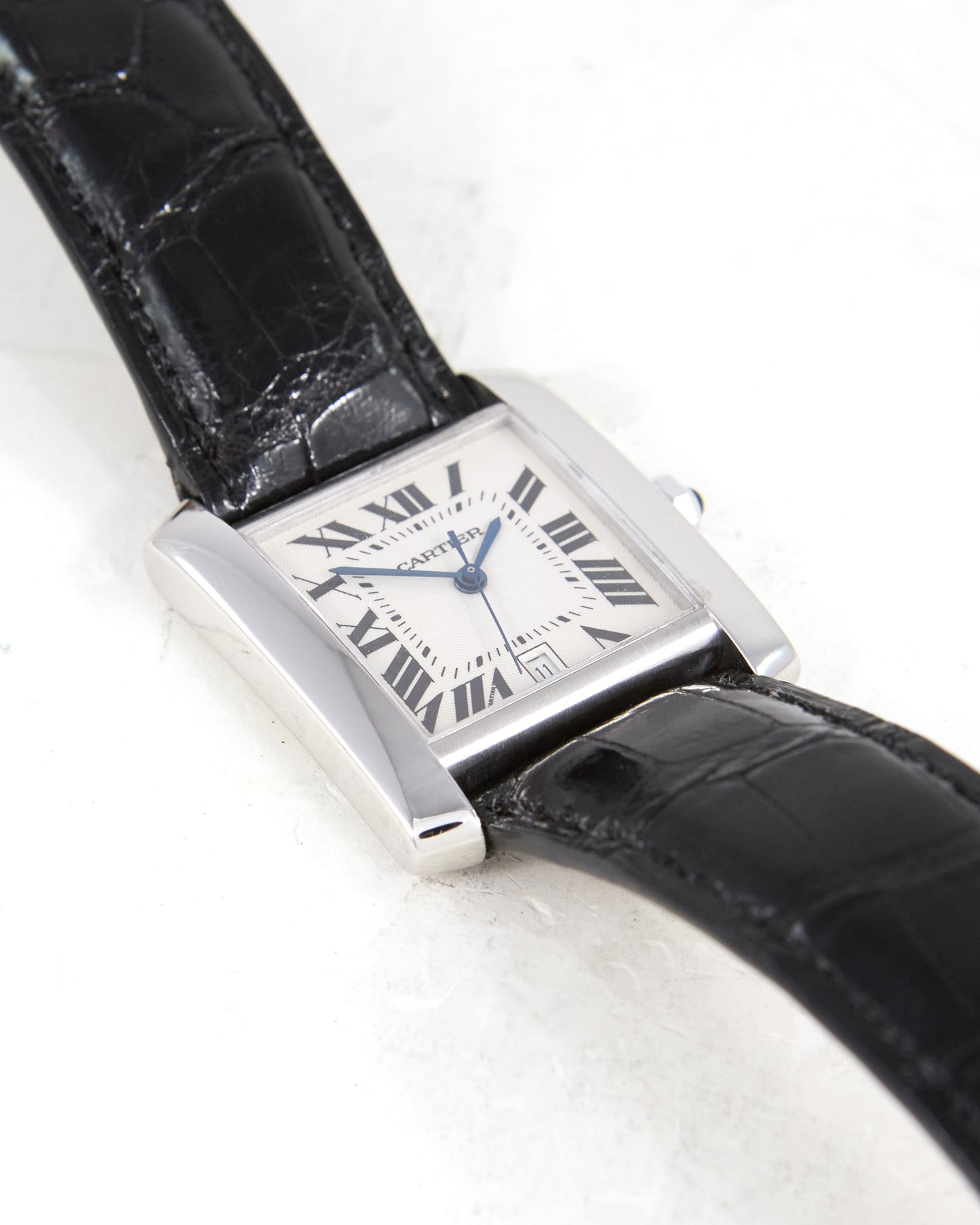Cartier Tank Française Automatic in White Gold with Cartier Strap and Buckle