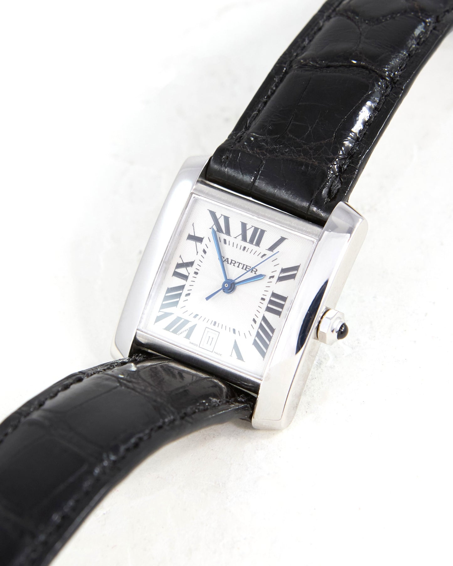 Cartier Tank Française Automatic in White Gold with Cartier Strap and Buckle
