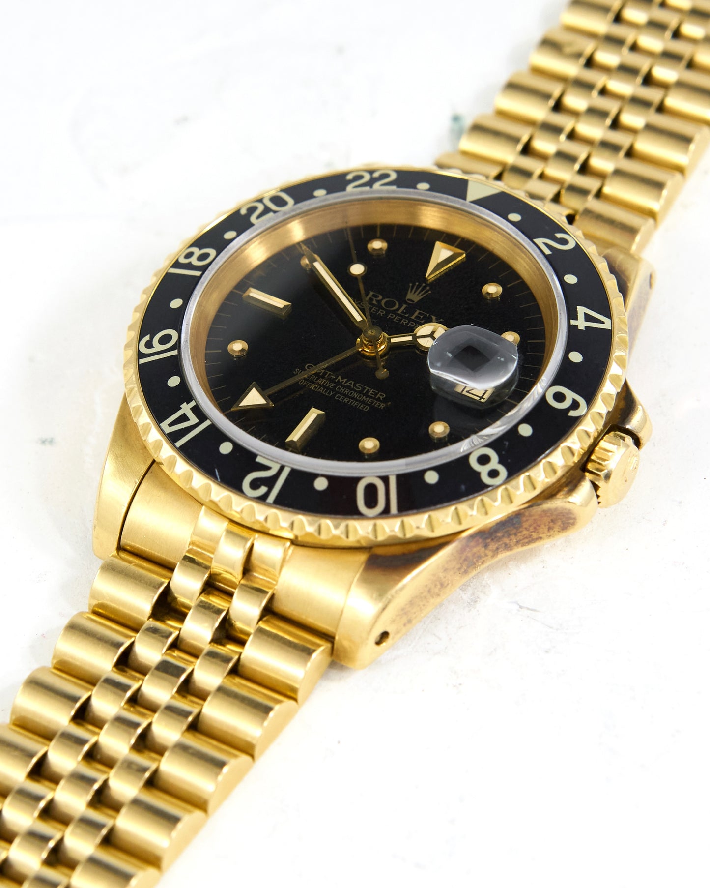 Rolex GMT-Master 16758 in Yellow Gold on Jubilee Bracelet
