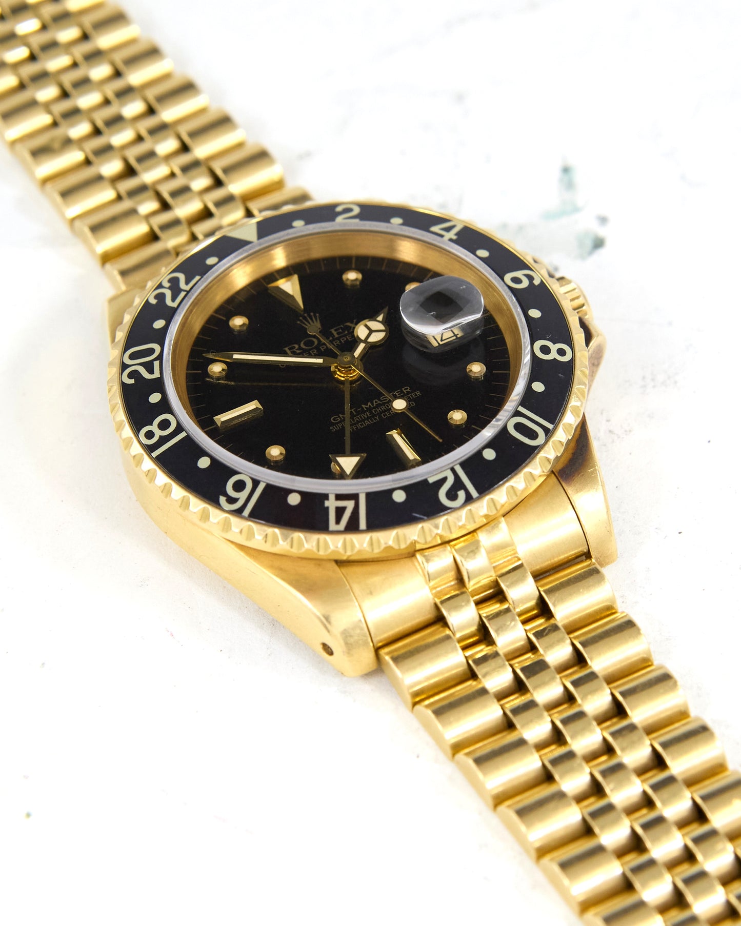 Rolex GMT-Master 16758 in Yellow Gold on Jubilee Bracelet