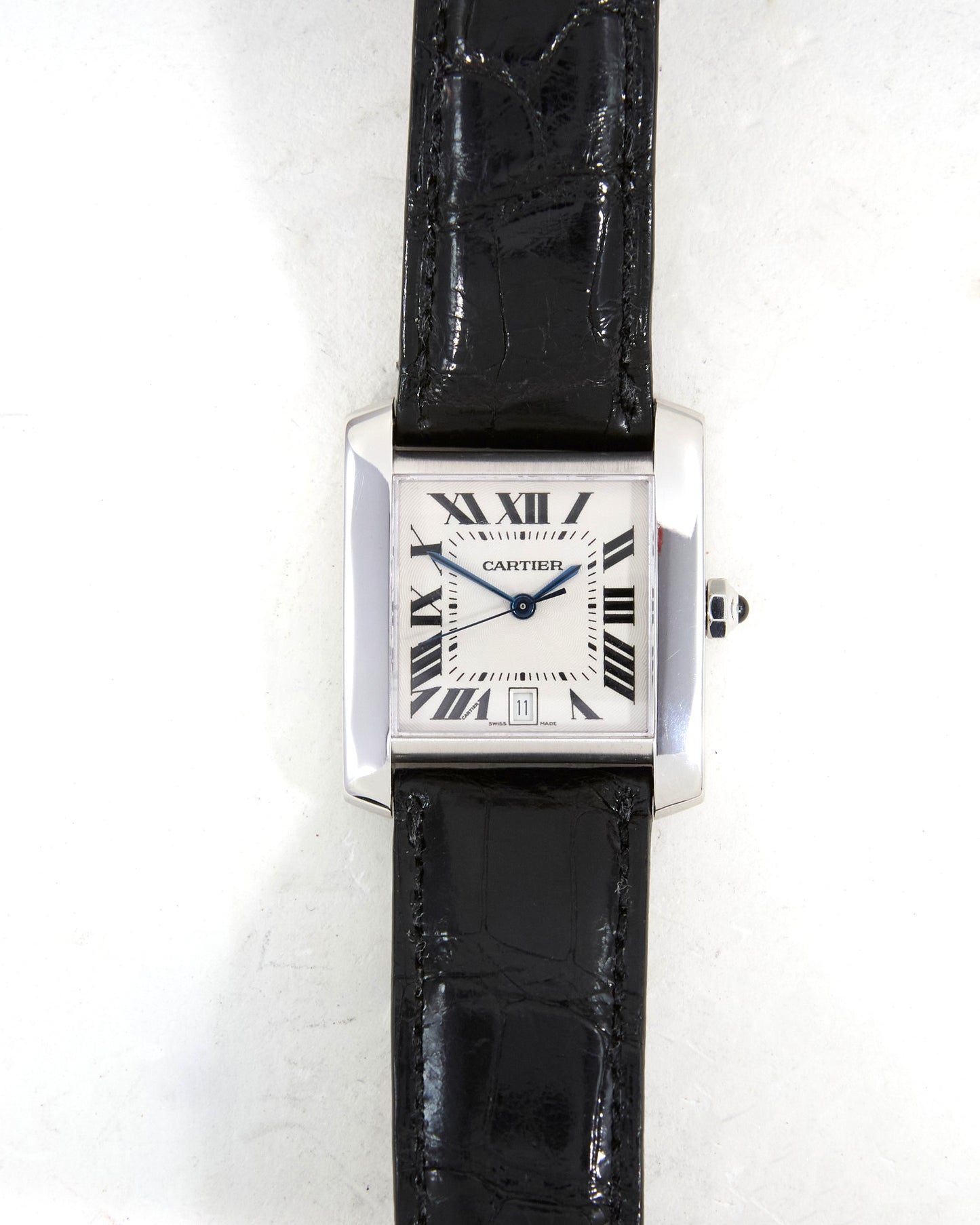 Cartier Tank Française Automatic in White Gold with Cartier Strap and Buckle