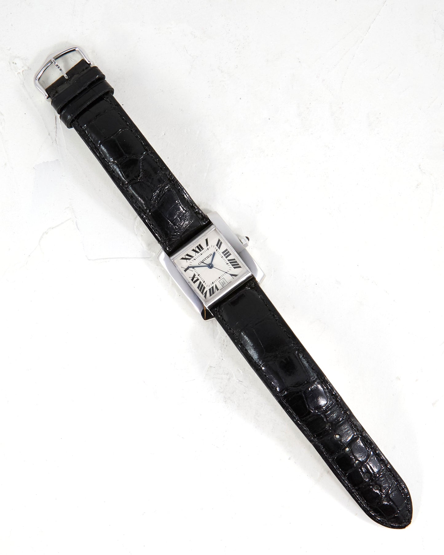 Cartier Tank Française Automatic in White Gold with Cartier Strap and Buckle