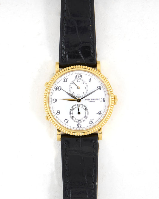 Patek Philippe Calatrava Travel Time 5034 Breguet Numeral Dial in Yellow Gold Case
