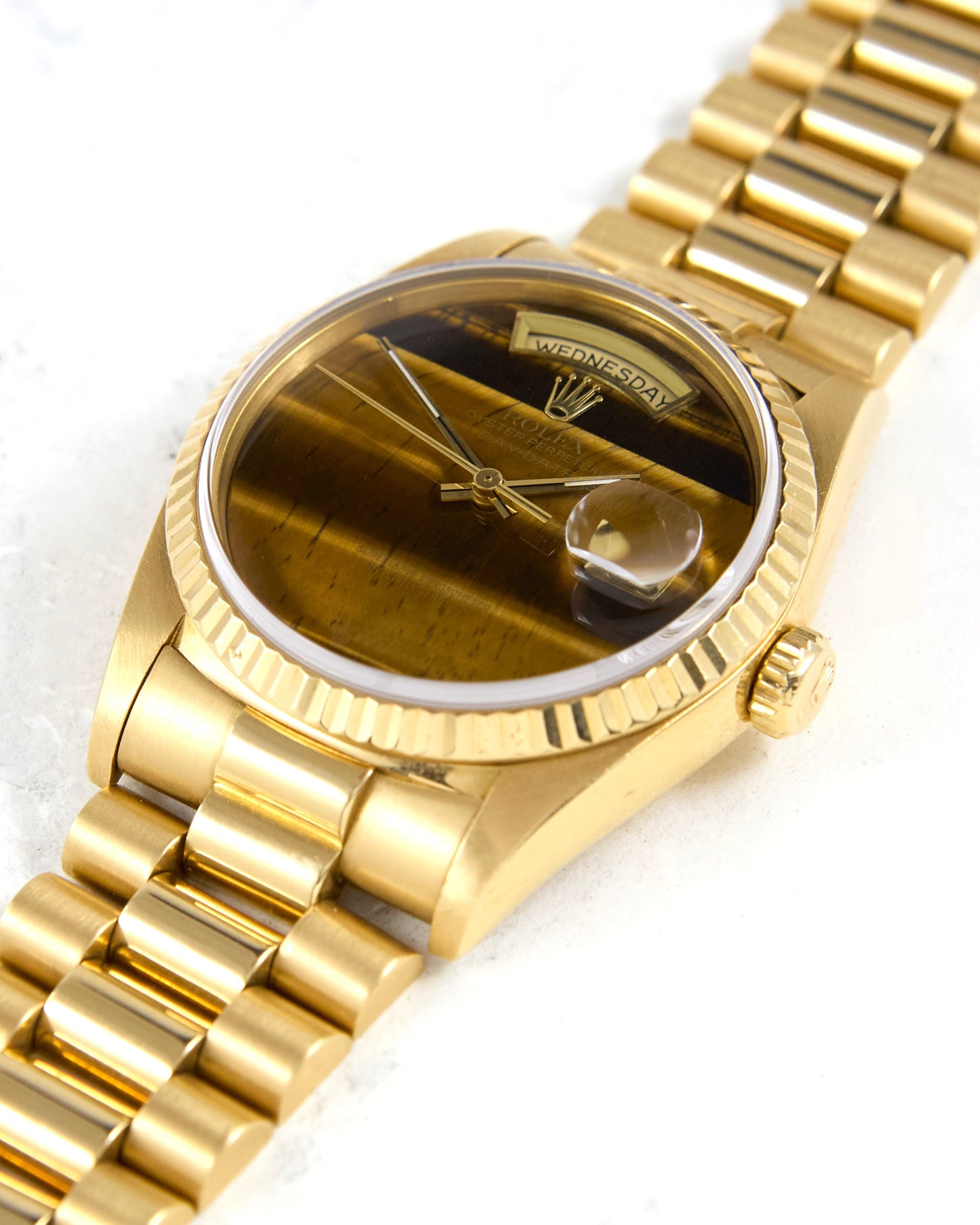 Rolex Day-Date 18238 Tiger Eye Dial in Yellow Gold Case with Box & Papers
