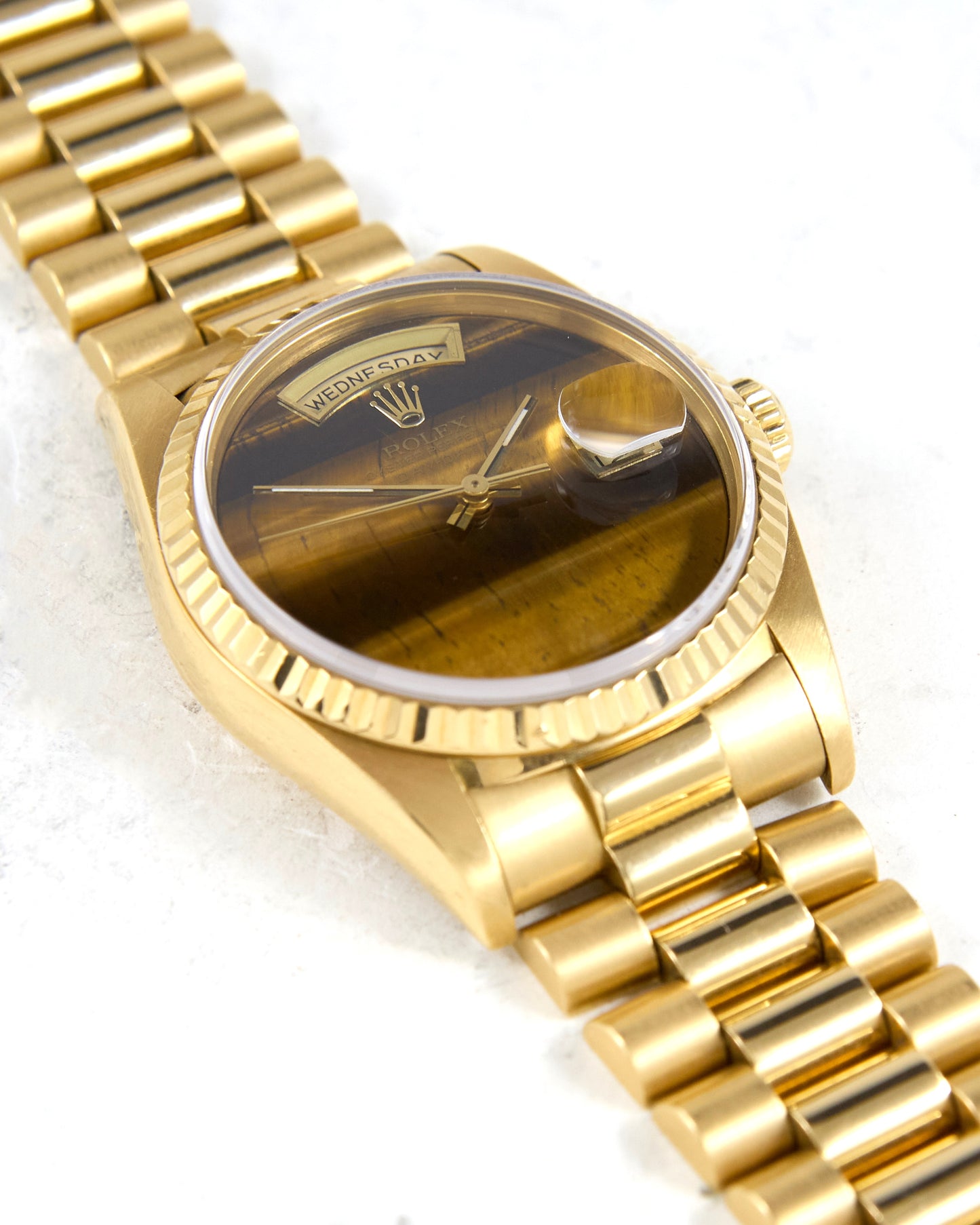 Rolex Day-Date 18238 Tiger Eye Dial in Yellow Gold Case with Box & Papers