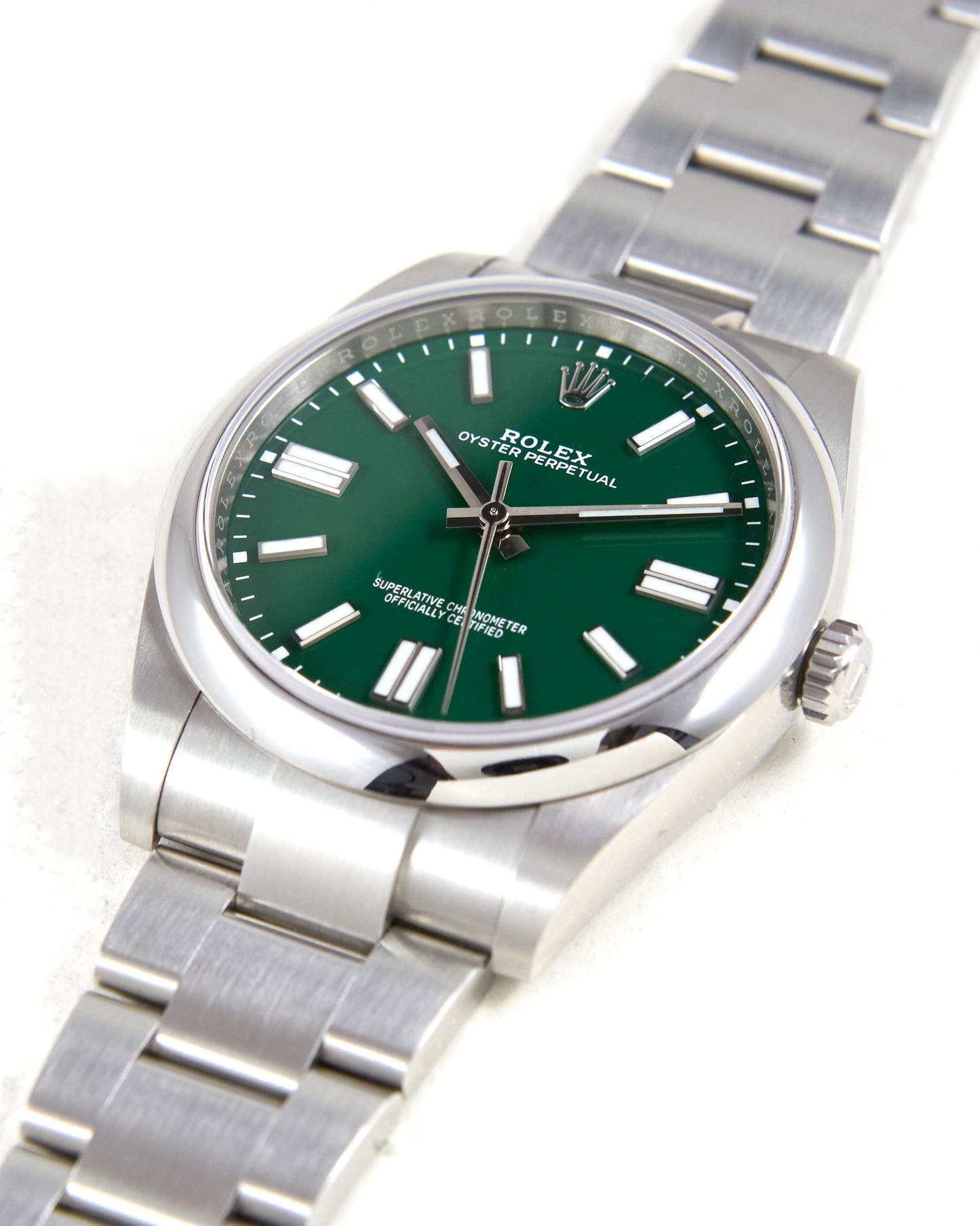 Rolex Oyster Perpetual 124300 Green Dial with Box & Papers