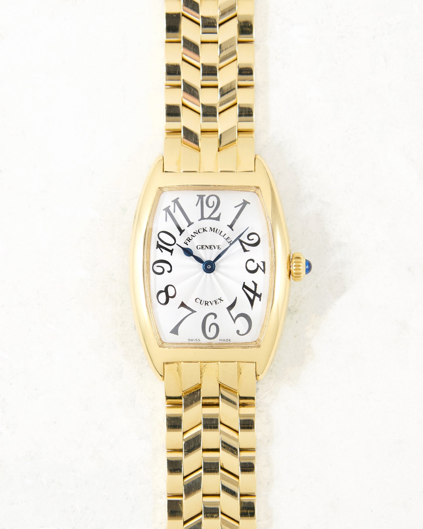 Franck Muller Cintree Curvex 1752 QZ in Yellow Gold Case and Bracelet