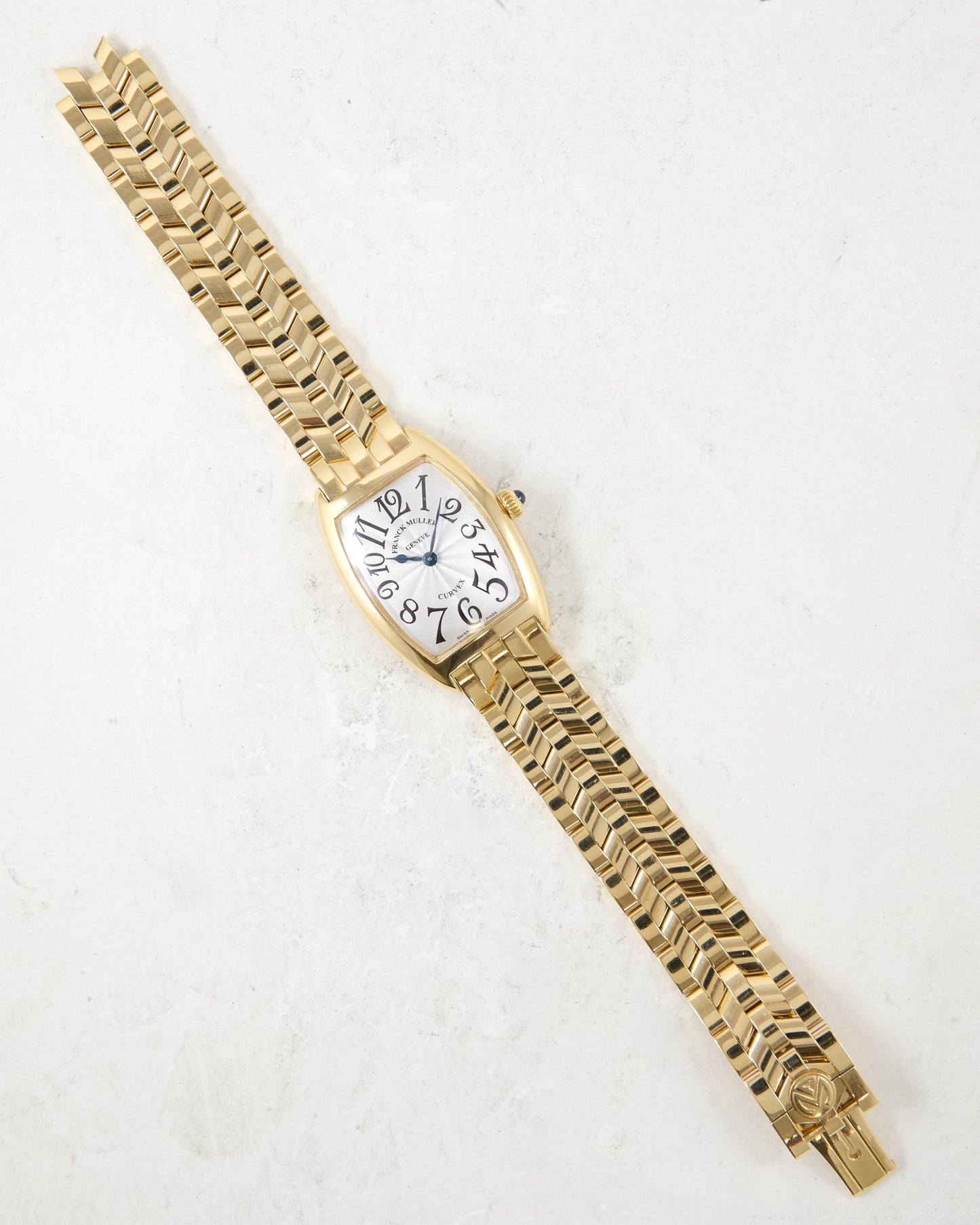 Franck Muller Cintree Curvex 1752 QZ in Yellow Gold Case and Bracelet