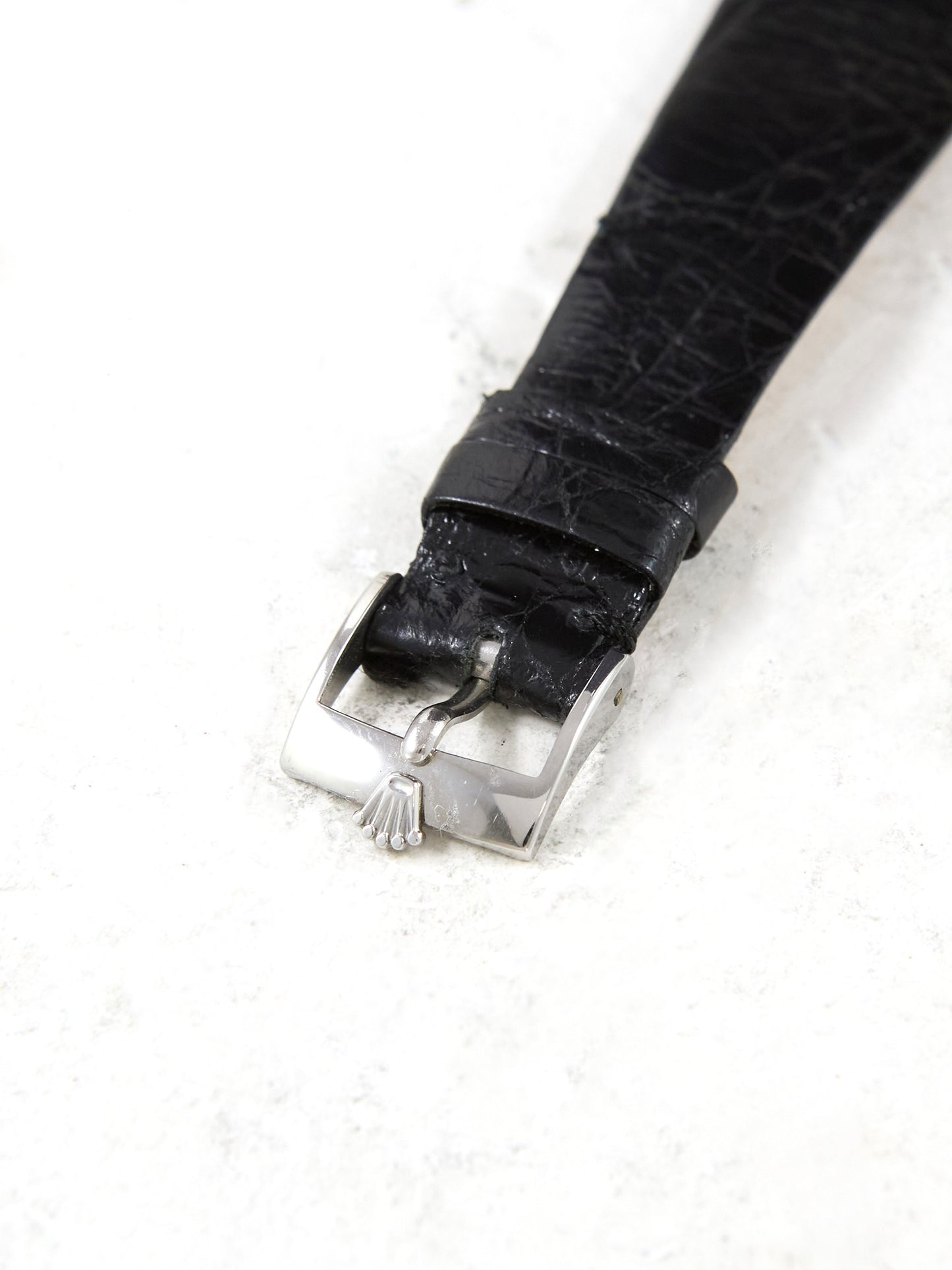Rolex Cellini "TV"3805 Blue Vignette Dial in White Gold Case on Leather Strap and Buckle