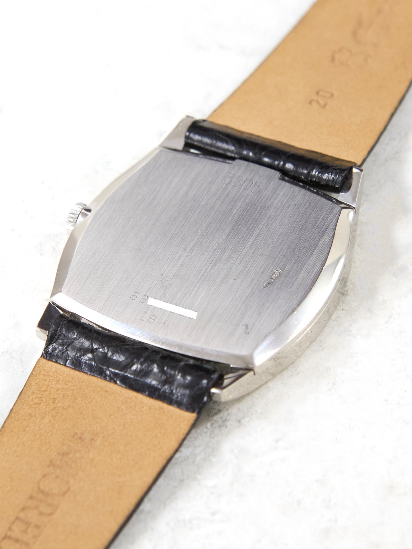Rolex Cellini "TV"3805 Blue Vignette Dial in White Gold Case on Leather Strap and Buckle