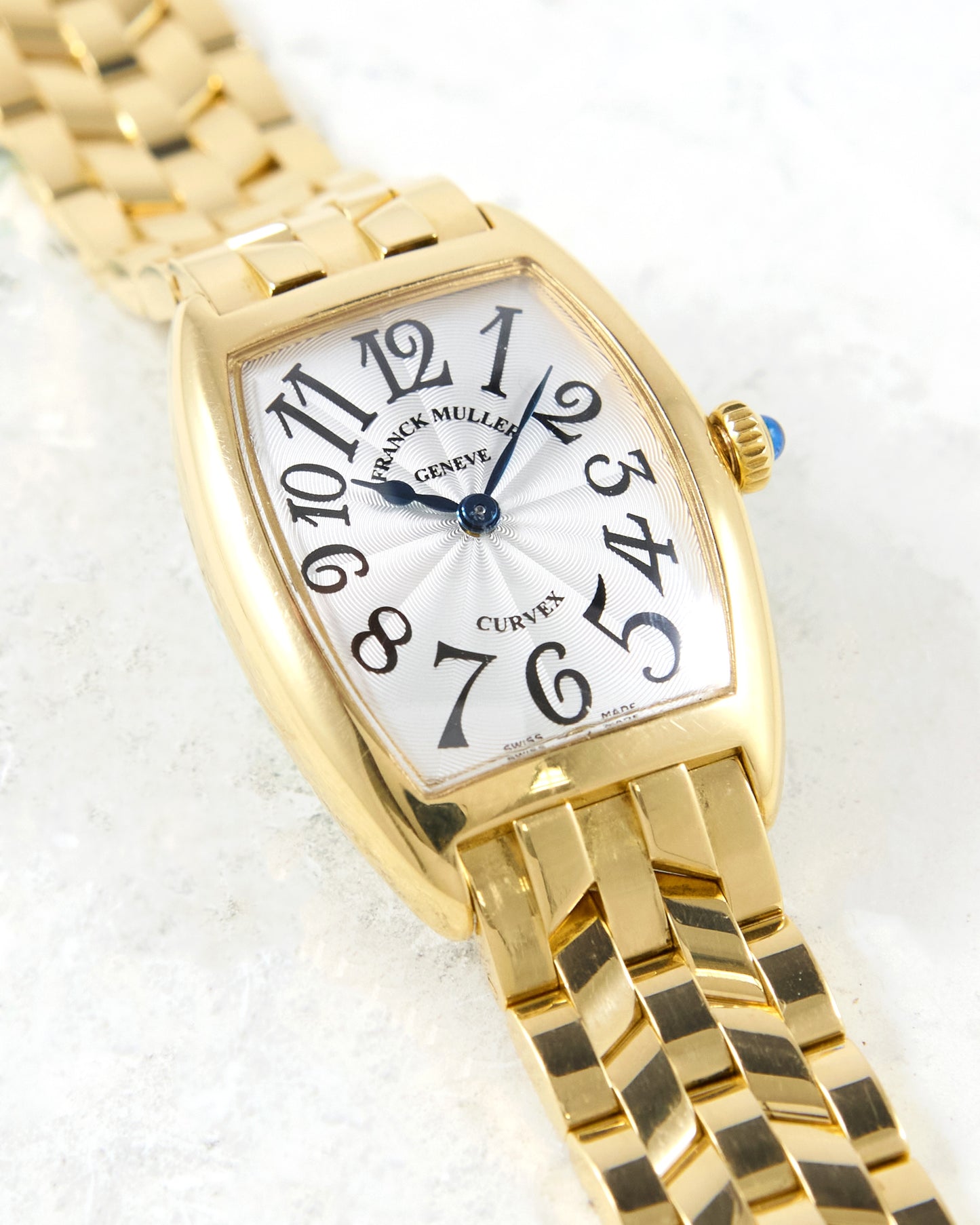 Franck Muller Cintree Curvex 1752 QZ in Yellow Gold Case and Bracelet