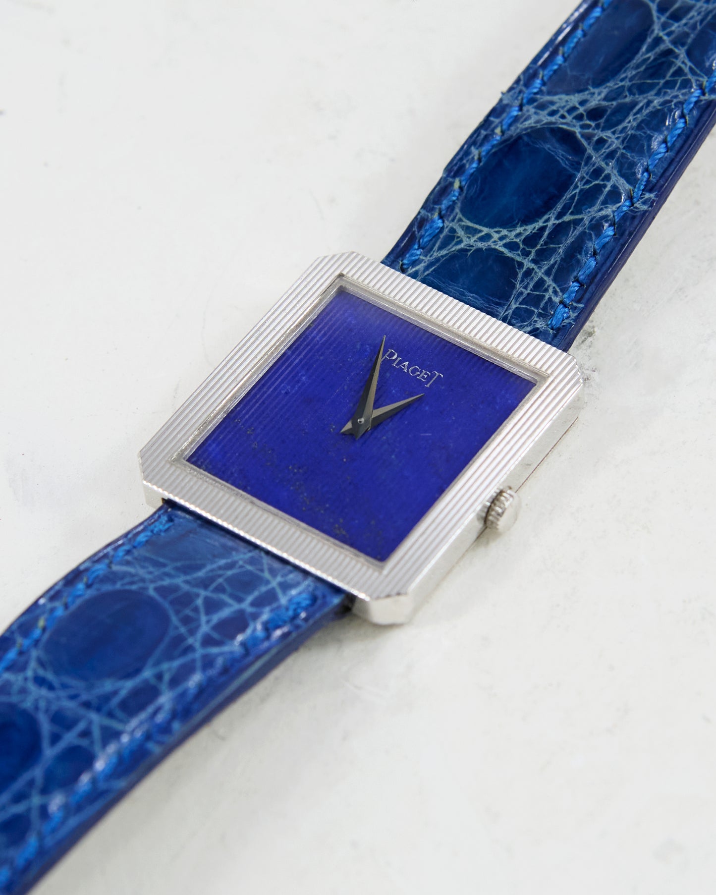 Piaget Protocole Lapis Dial in White Gold Case with Strap and Buckle