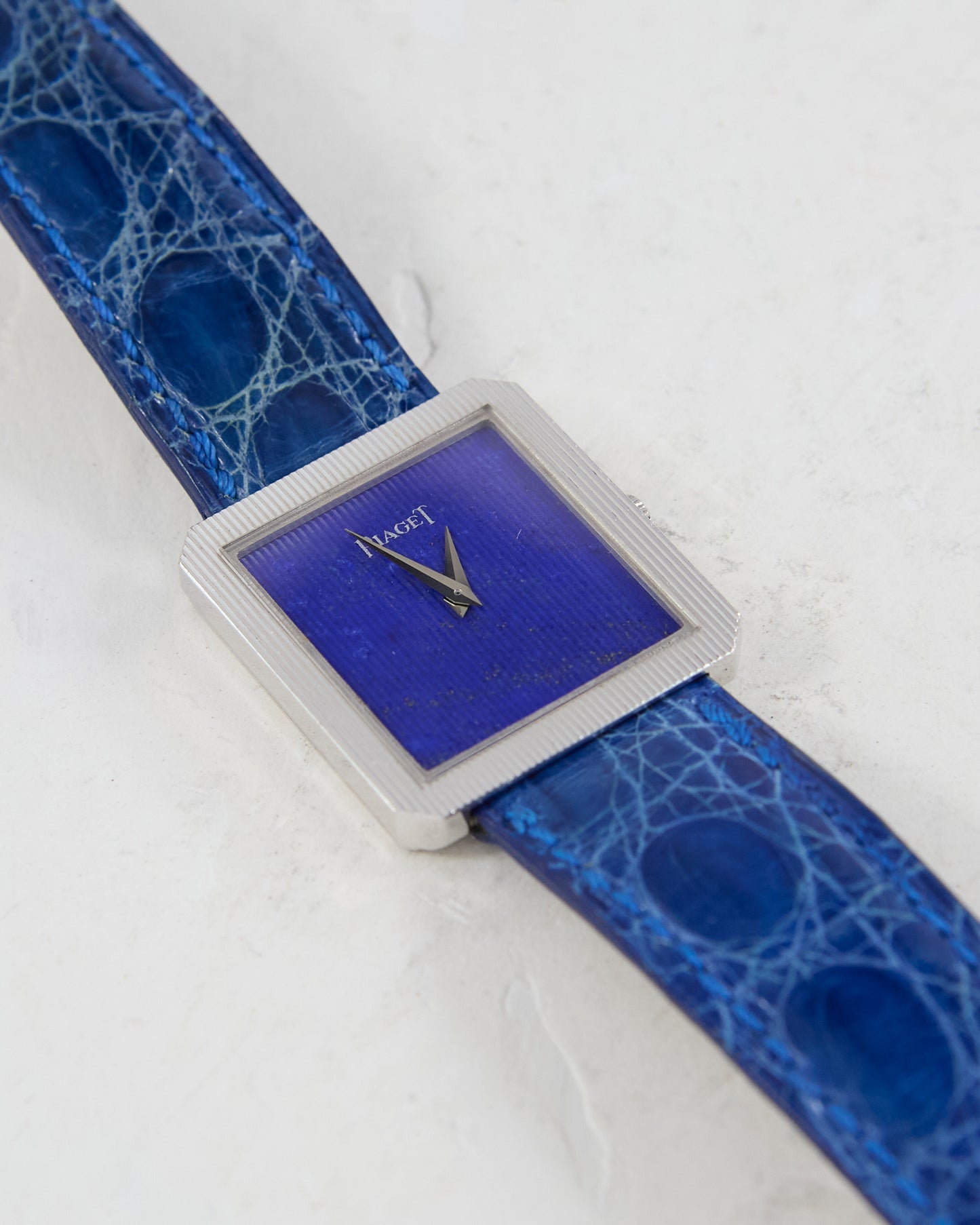 Piaget Protocole Lapis Dial in White Gold Case with Strap and Buckle