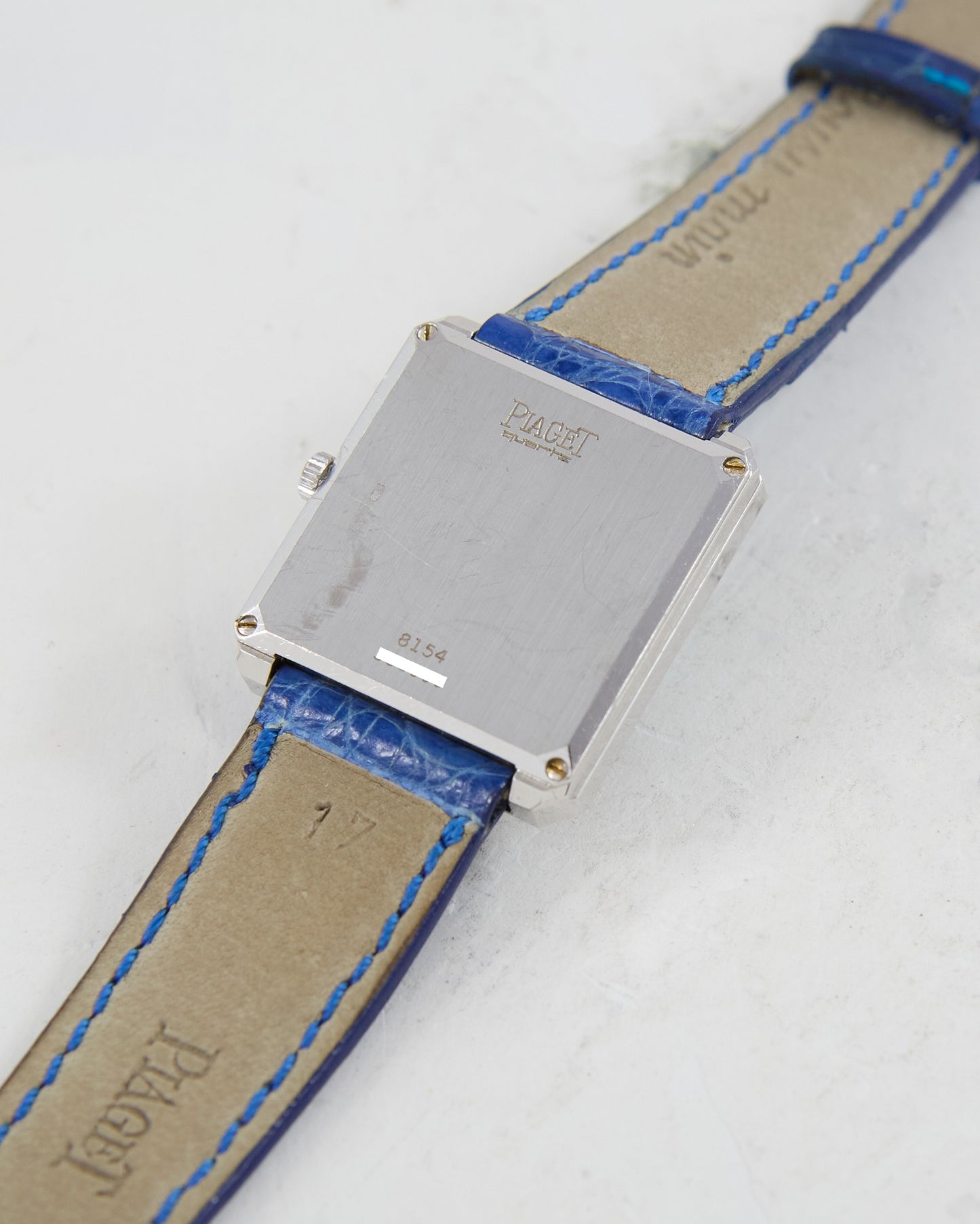 Piaget Protocole Lapis Dial in White Gold Case with Strap and Buckle