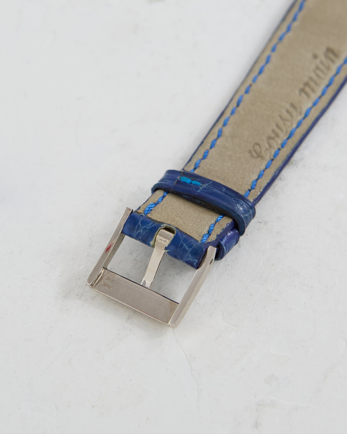 Piaget Protocole Lapis Dial in White Gold Case with Strap and Buckle