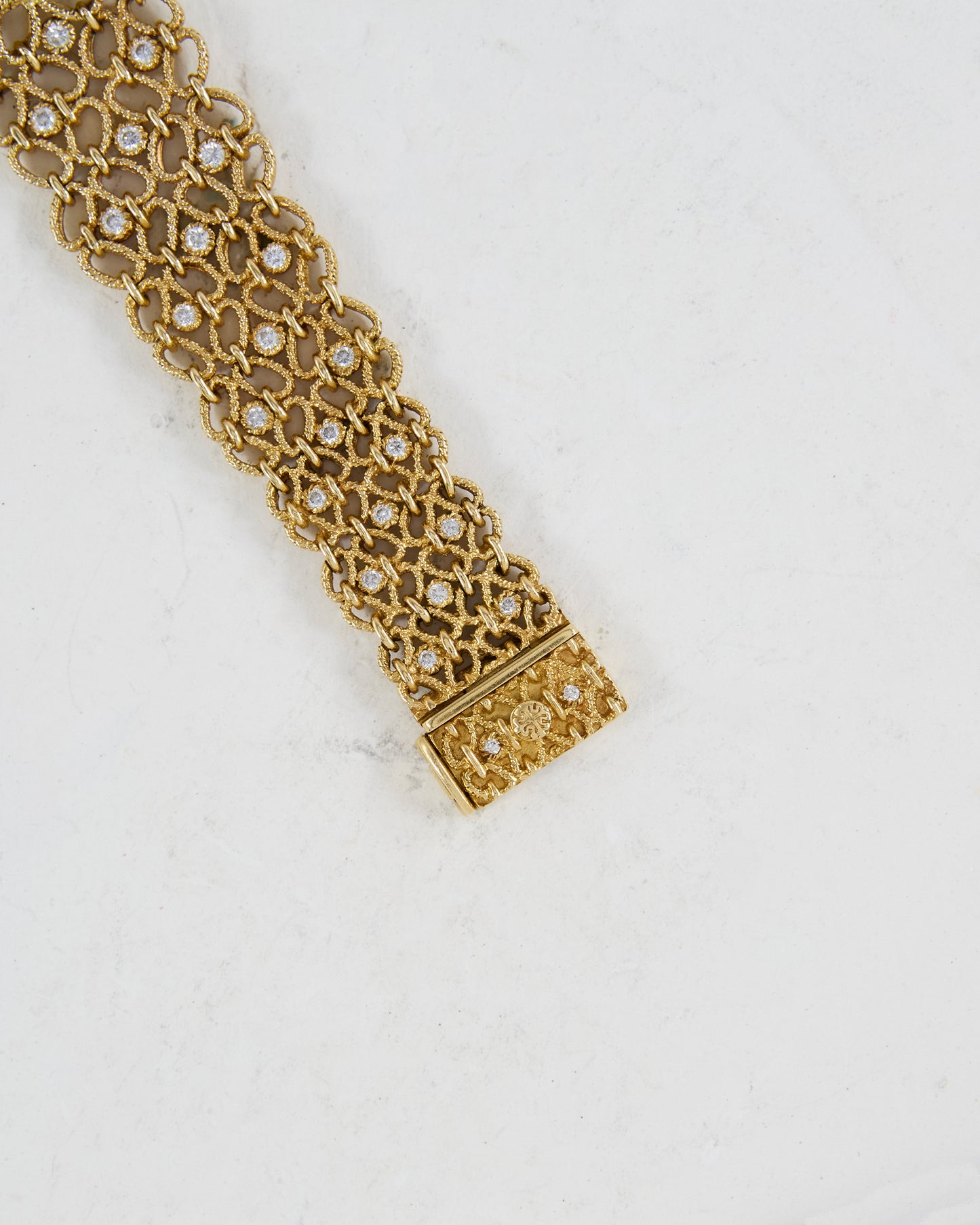 Patek Philippe Ellipse Onyx and Diamond Pave Dial on Gold Bracelet with Diamonds