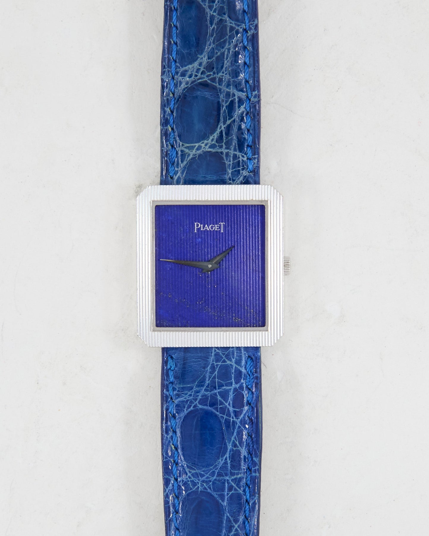 Piaget Protocole Lapis Dial in White Gold Case with Strap and Buckle