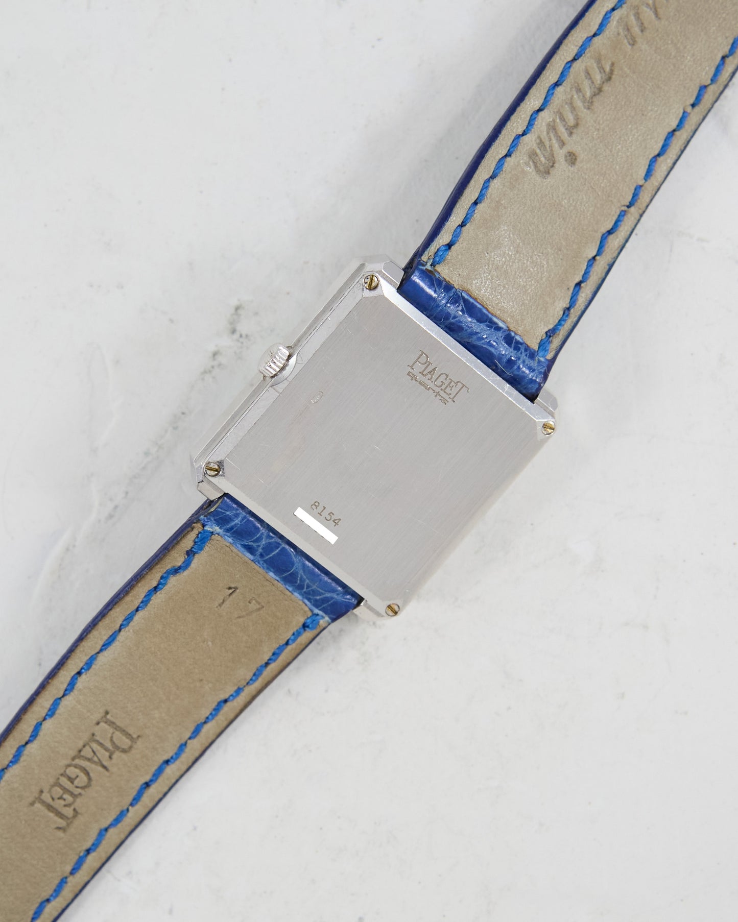 Piaget Protocole Lapis Dial in White Gold Case with Strap and Buckle