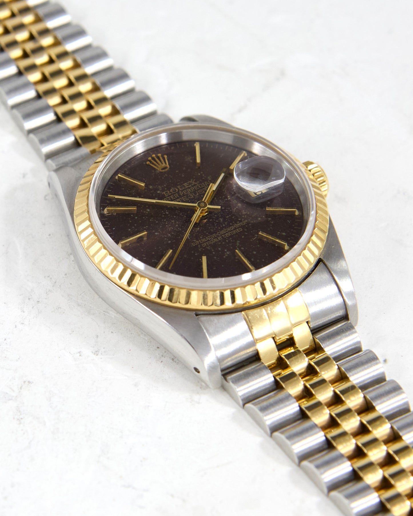 Rolex Datejust 16233 "Purple Galaxy" Dial in Steel & Gold Case