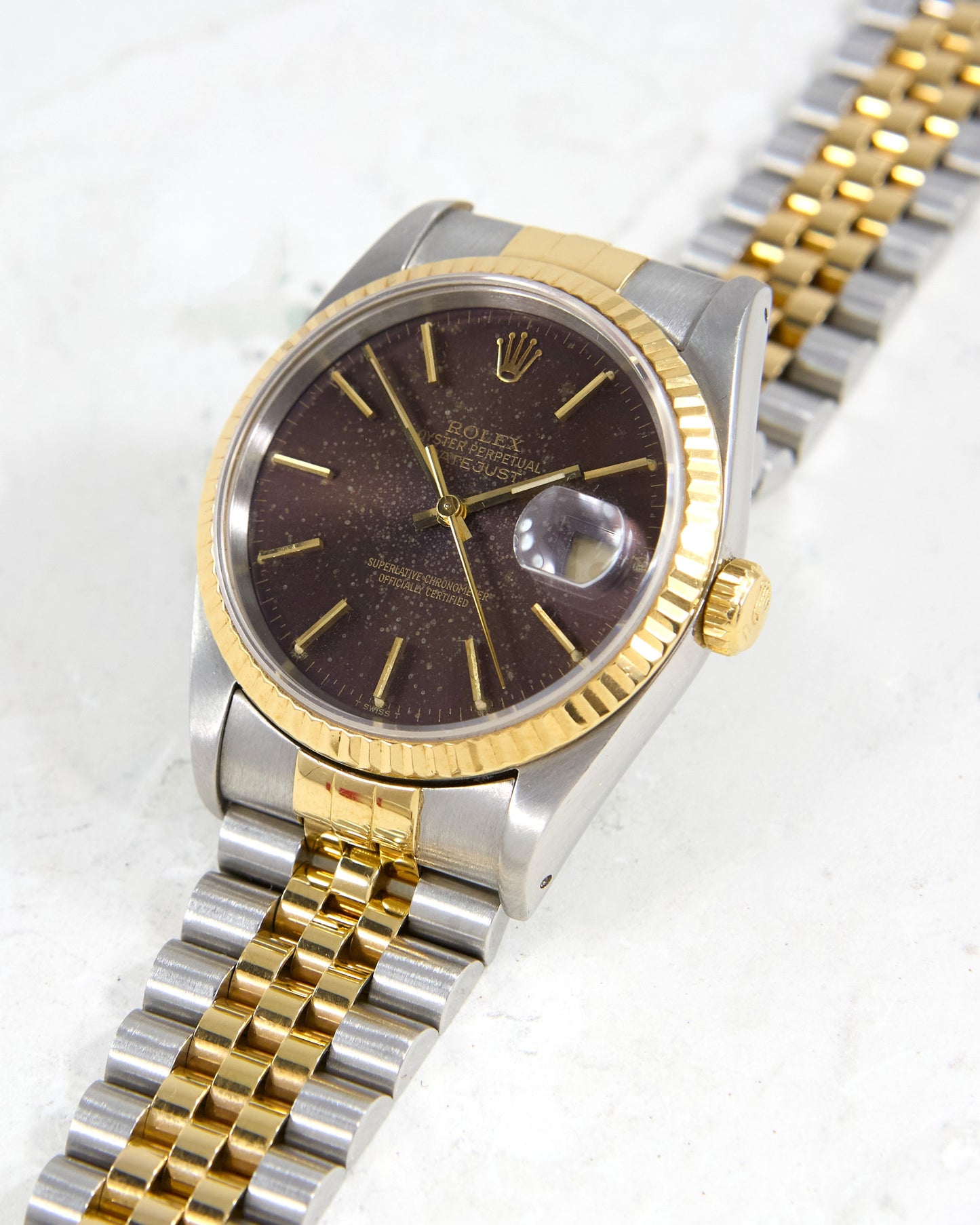 Rolex Datejust 16233 "Purple Galaxy" Dial in Steel & Gold Case