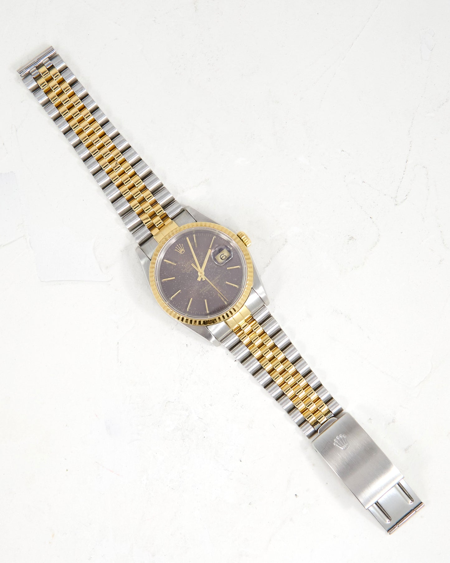 Rolex Datejust 16233 "Purple Galaxy" Dial in Steel & Gold Case