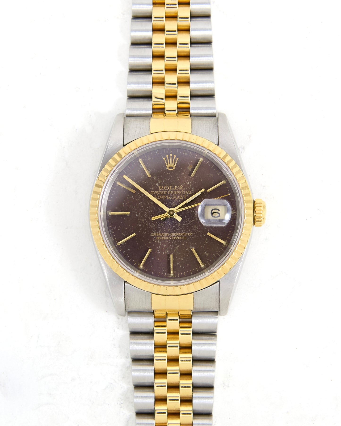 Rolex Datejust 16233 "Purple Galaxy" Dial in Steel & Gold Case